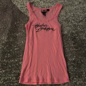 Vintage Harley-Davidson Women's Pink Tank Top